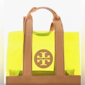 Rare Tori Burch clear neon bag